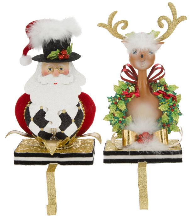 Santa and Deer Stockingholder, Assortment of 2 -11 to 12 Inches