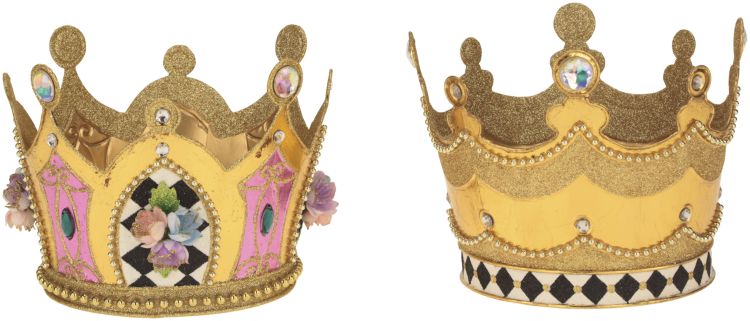 Mardi Gras Crown Planter, Assortment of 2 - 7 x 5 Inches