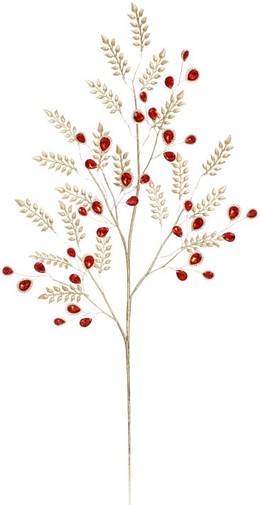 Leaf Ruby Teardrop Spray - 32 Inches