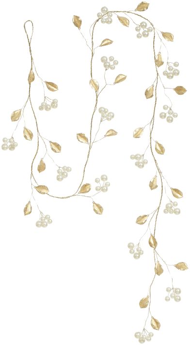 Gold Leaf with Pearl Garland - 5.5 Feet