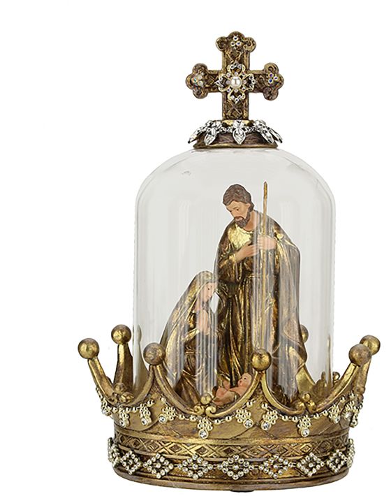 Jeweled Holy Family Underglass - 10 Inches