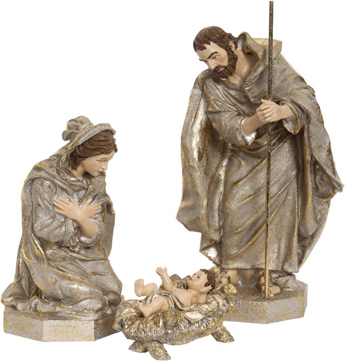 Glistening Nativity, Large, Set of 3 - 18 Inches