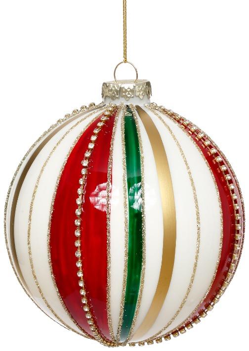 Holiday Stripe Ornament, Box of 6 - 4 Inches