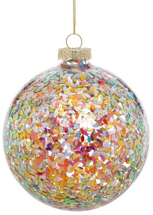 Iridescent Confetti Ornament, Box of 6 - 4 Inches