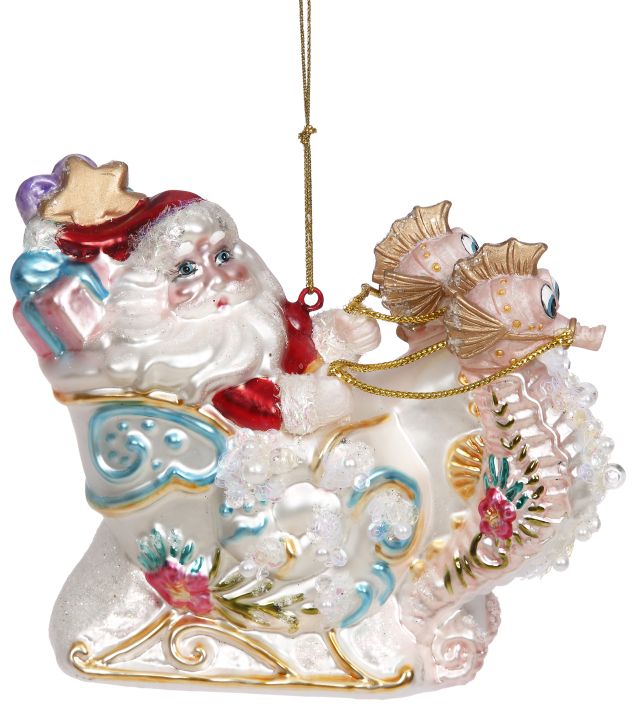Santa on Seahorse Sleigh - 4.5 Inches