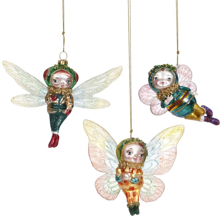 Festive Bumblee Bee Ornament, Assortment of 3 - 4 Inches