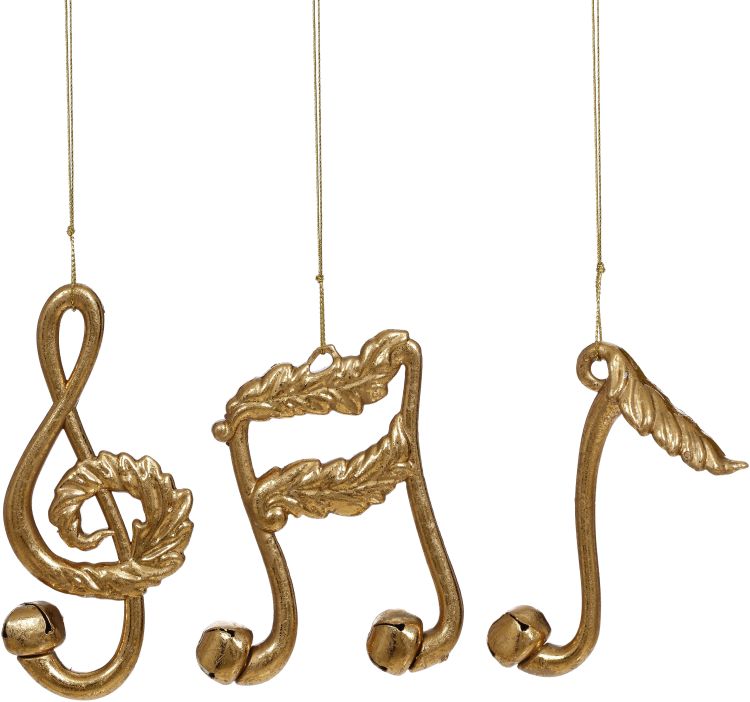 Musical Note Ornament, Assortment of 3 - 4-5 Inches - Official Mark ...