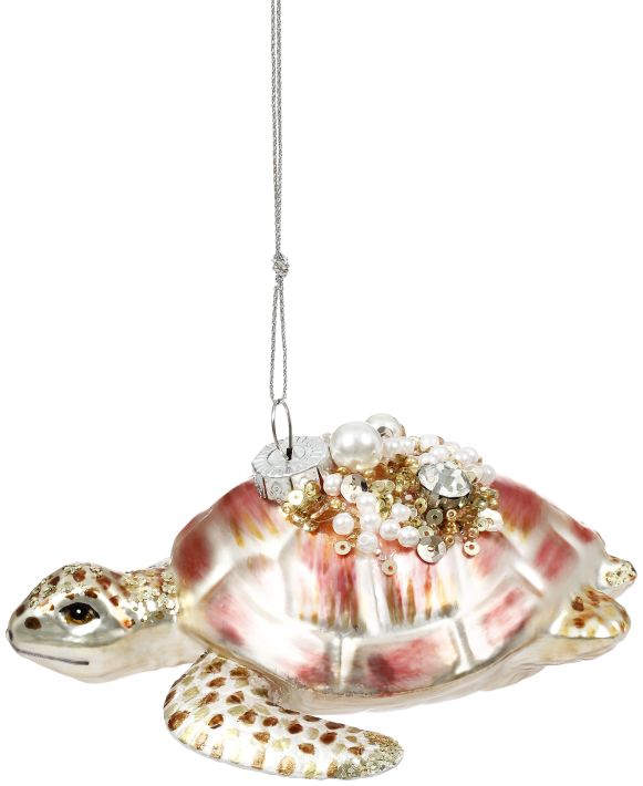 Pearlized Sea Turtle Ornament - 4 x 2 Inches