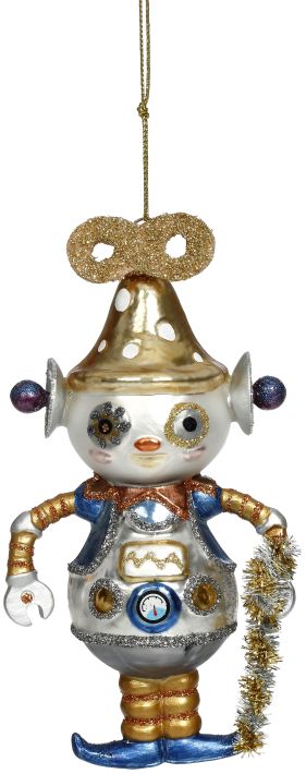Christmas Robot Ornament - 6.5 Inches