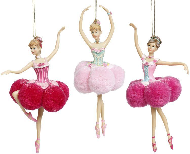 Cotton Candy Balleriana Ornament, Assortment of 3 -7 Inches