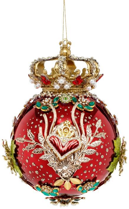 Crown Jewels Ornament, Red - 7 Inches