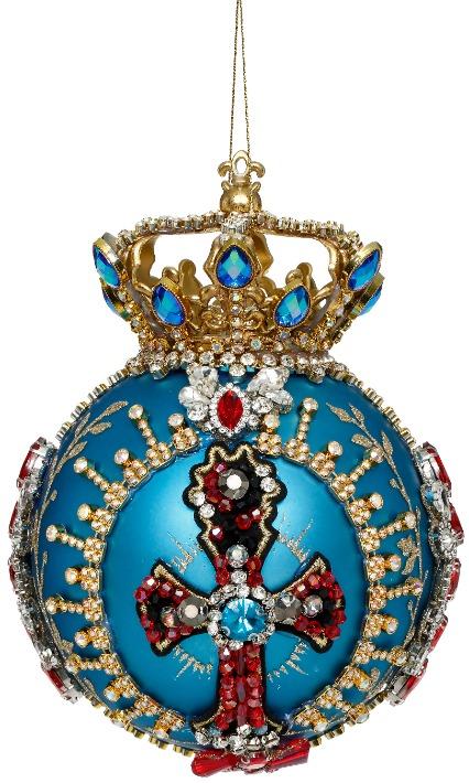Crown Jewels Ornament, Teal - 7 Inches