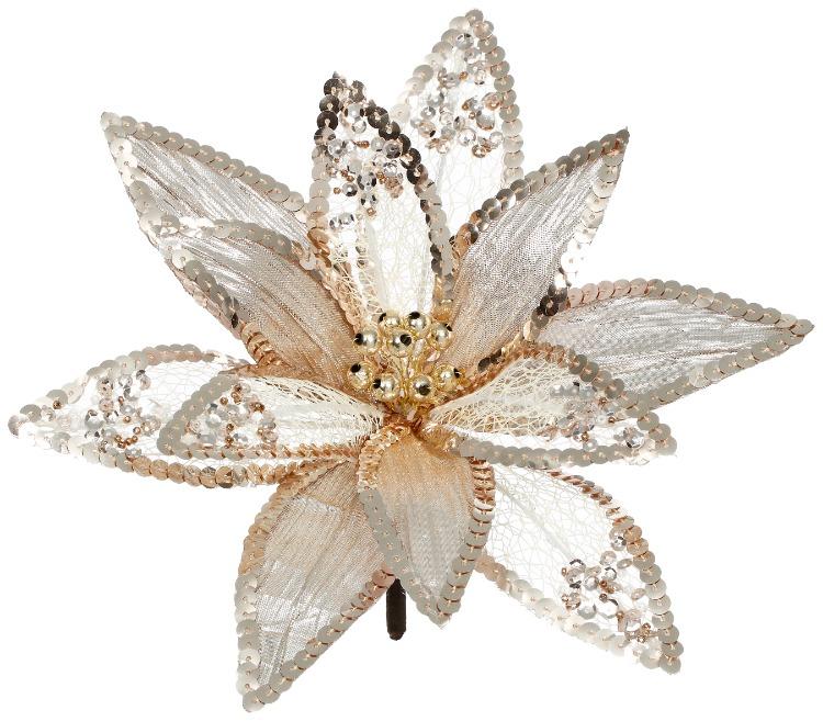 Sequin Poinsettia - 6.5 Inches