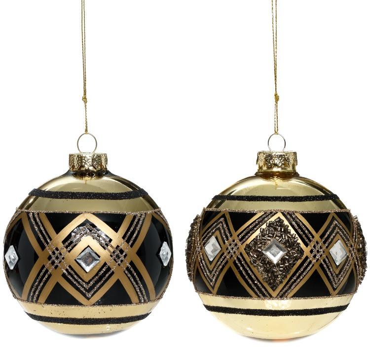 Geometric Jeweled Ornament, Box of 6 – 4 Inches