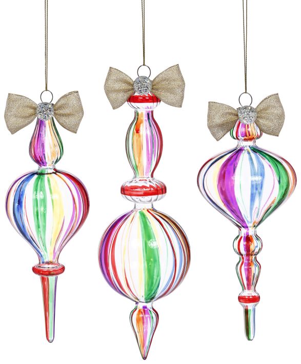 Peppermint Medley Ornament, Assortment of 3 - 9-10 Inches