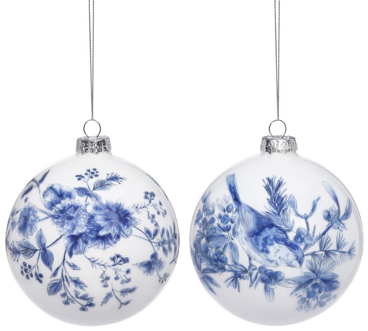 Chinoiserie Ball Ornament, Assortment of 2 - 4.5 Inches