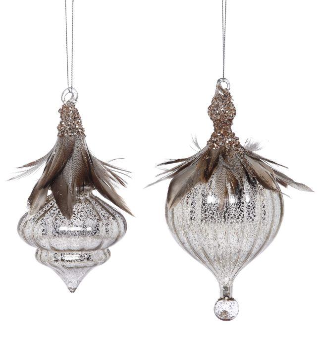 Feathered Drop, Assortment of 2 - 7-8 Inches