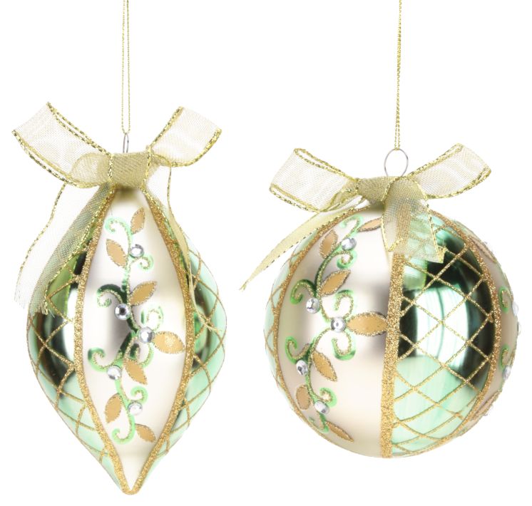 Vintage Fleur De Lis Ornament, Assortment of 2 - 6 Inches