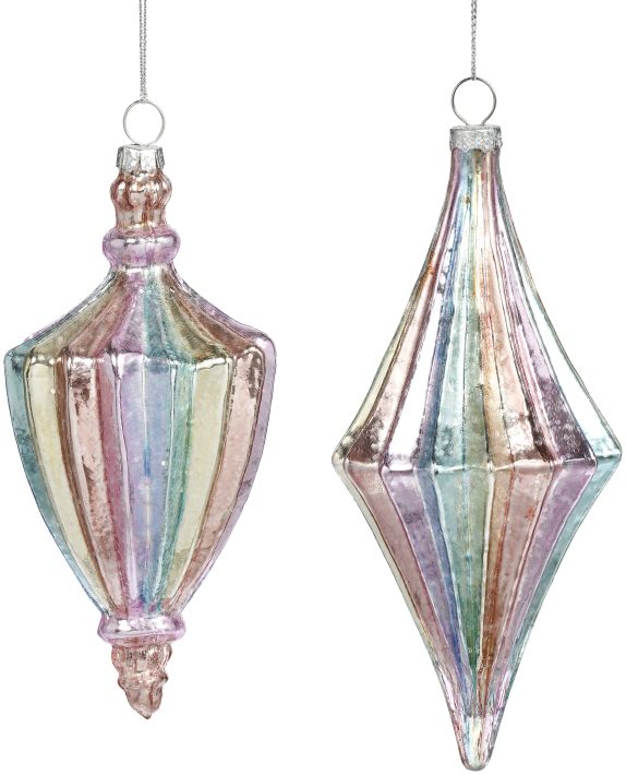 Rainbow Finial Ornament, Assortment of 2 - 6 Inches