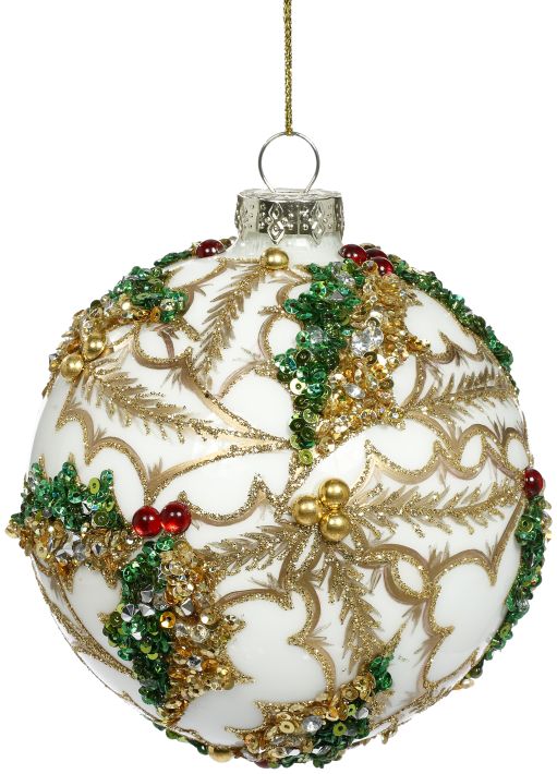 Festive Ball Ornament - 4 Inches
