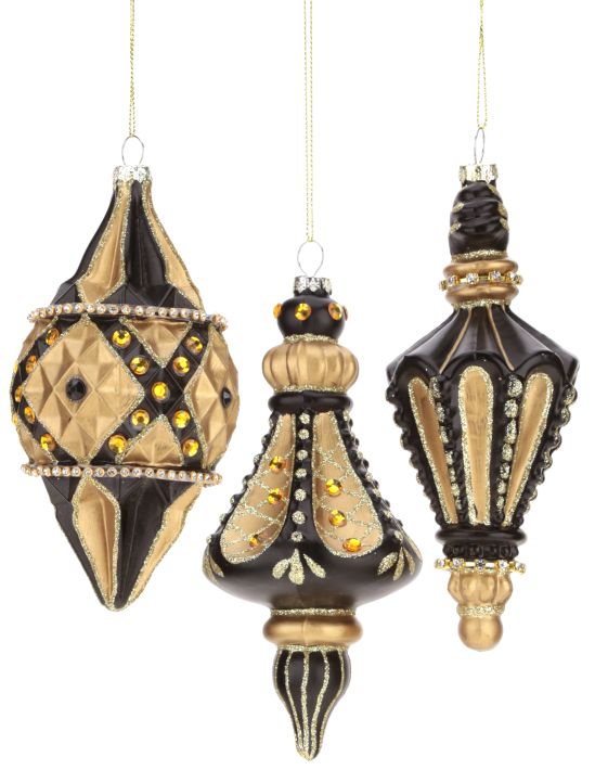 Classic Queen Finial Ornament, Assortment of 3 - 6 Inches