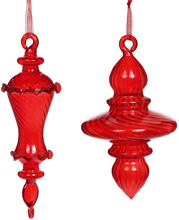 Eccentric Finial Ornament, Assortment of 2 - 6-7 Inches