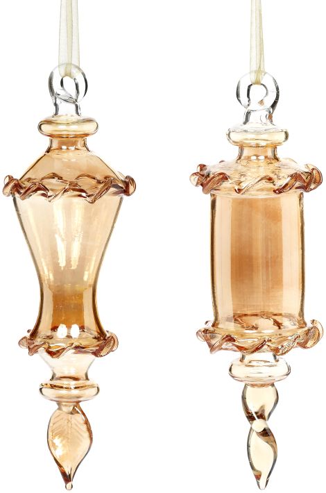 Shiney Chandelier Ornament, Assortment of 2 - 7 Inches
