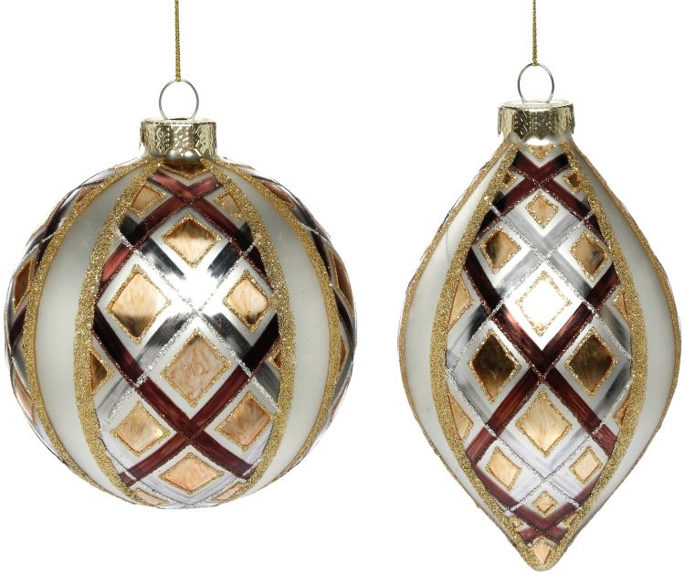 Art Deco Ornament, Assortment of 2 - 4 Inches