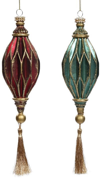 Lantern Relief Egg Ornament, Assortment of 2 - 8 Inches