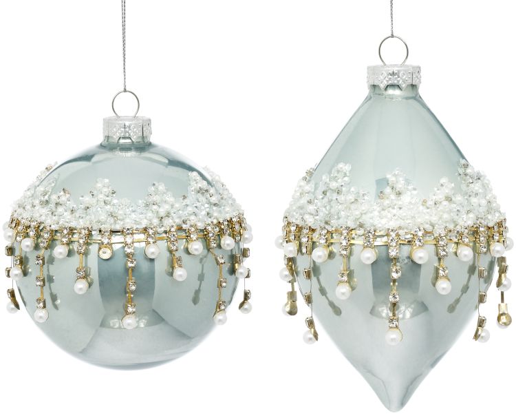 Banded Jewel Ornament, Assortment of 2 - 4 Inches