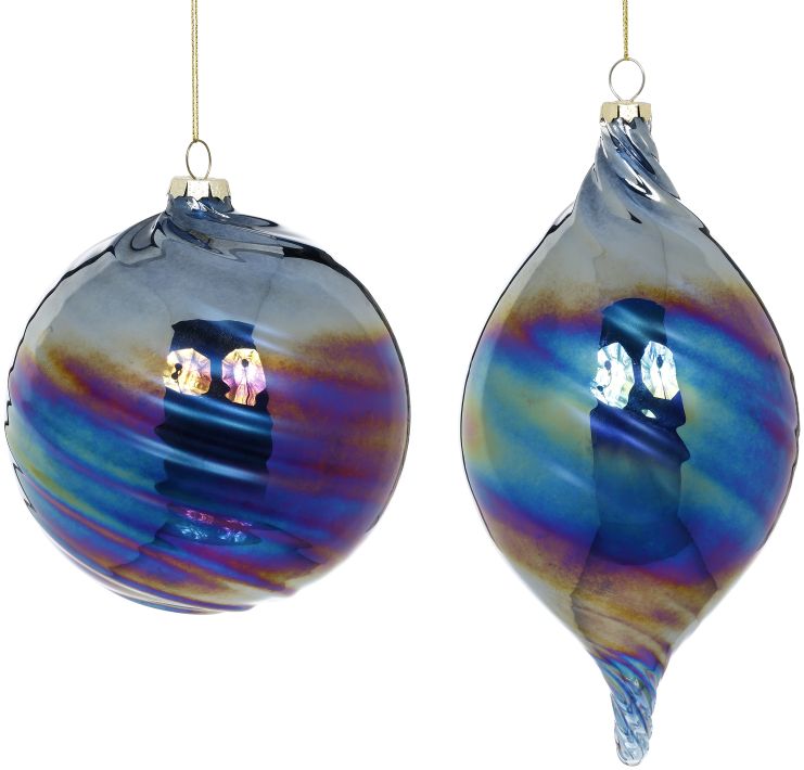 Swirl Ball Tear Drop Ornament, Large,  Assortment of 2 - 5 Inches
