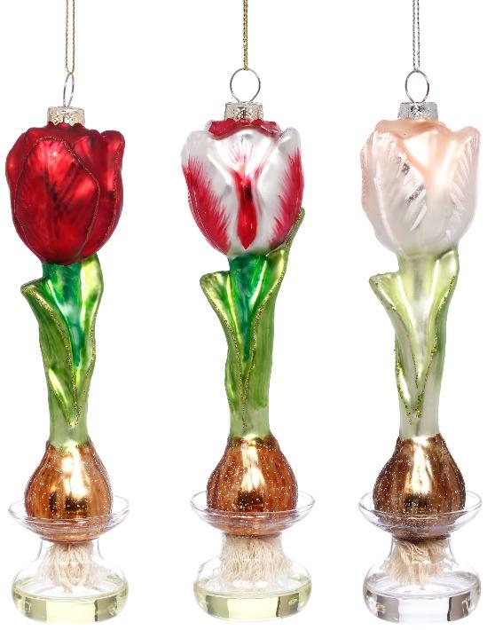 Tulip Bulb Ornament, Assortment of 3 - 7 Inches