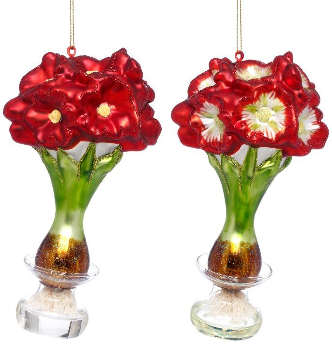 Floral Vase Ornament, Assortment of 2 - 6 Inches