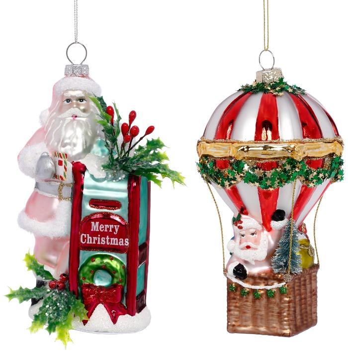 Travelling Santa Ornament, Box of 4 - 6 Inches