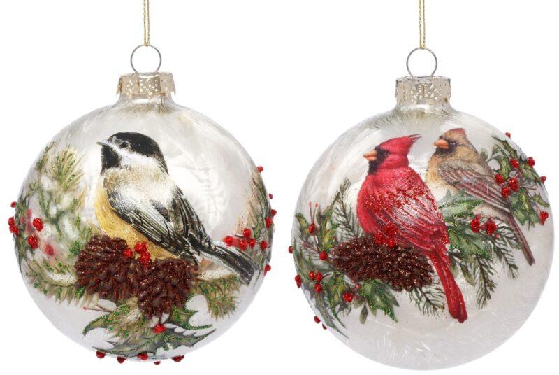 Cardinal Chickadee Ornament, Box of 6 - 4 Inches
