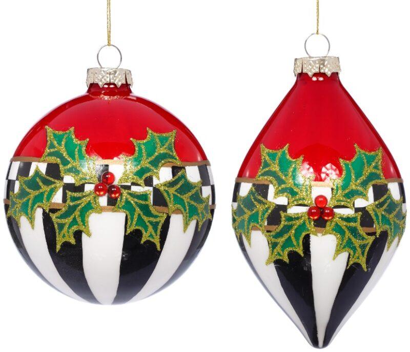 Checkered Ornament, Box of 6 - 4 Inches