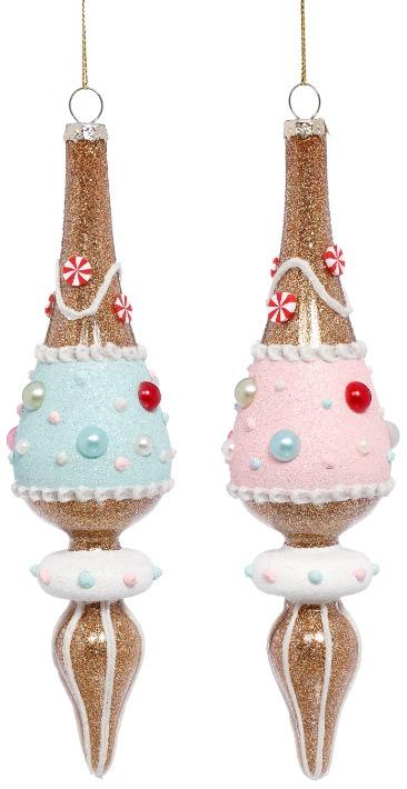 Pastel Finial Ornament, Assortment of 2 - 9 Inches