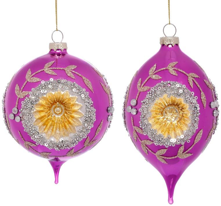 Scrolled Reflector Ornament, Box of 6 - 4 Inches