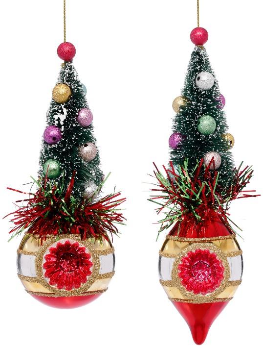 Mini Tree Topper Ornament, Assortment of 2 - 8 Inches