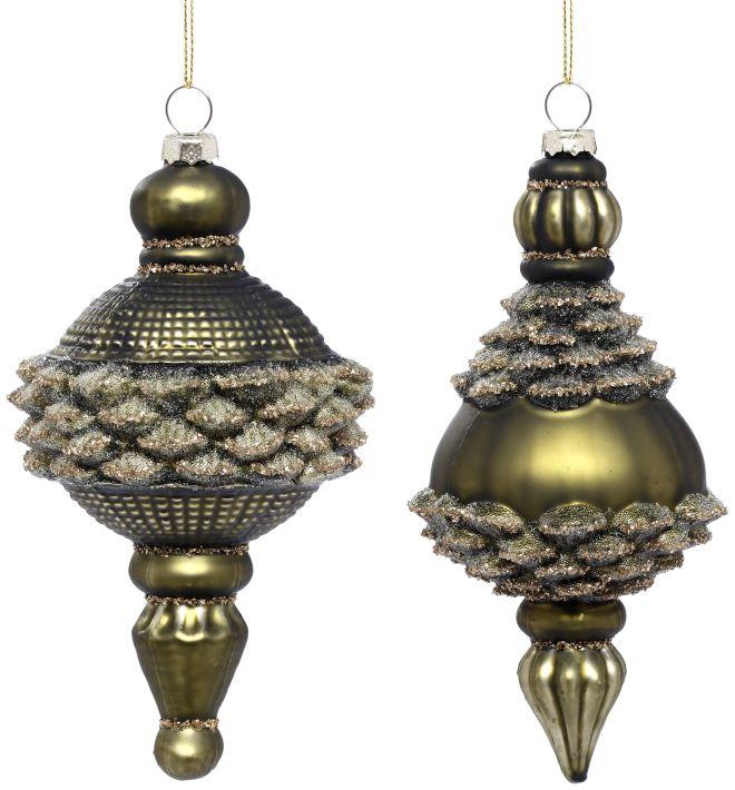 Antique Drop Ornament, Assortment of 2 - 6.5 Inches