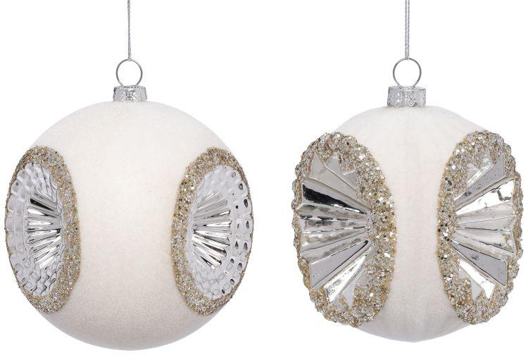 Glitter Fan Ornament, Box of 6 - 4 Inches