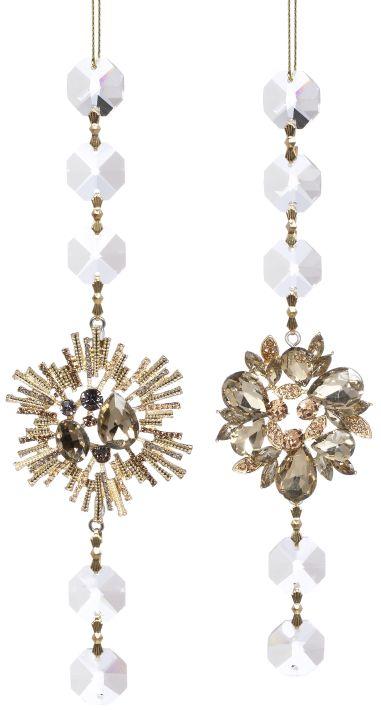 Jeweled Starburst Ornament, Assortment of 2 - 8 Inches