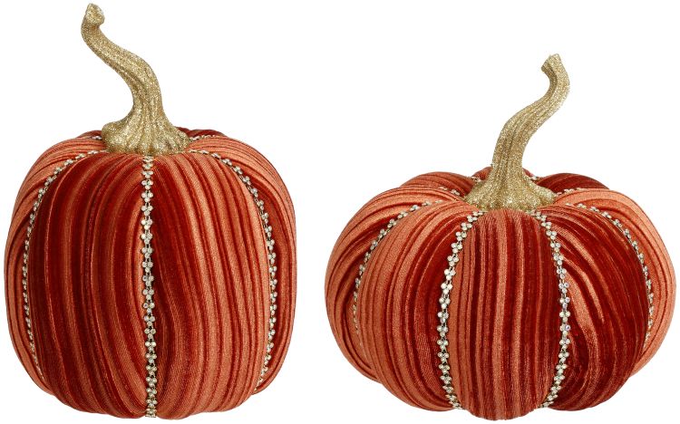 Jeweled Pumpkin,  Copper, Assortment of 2 - 8-9 Inches