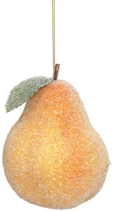 Frosted Pear Ornament , Box of 6 - 4 Inches