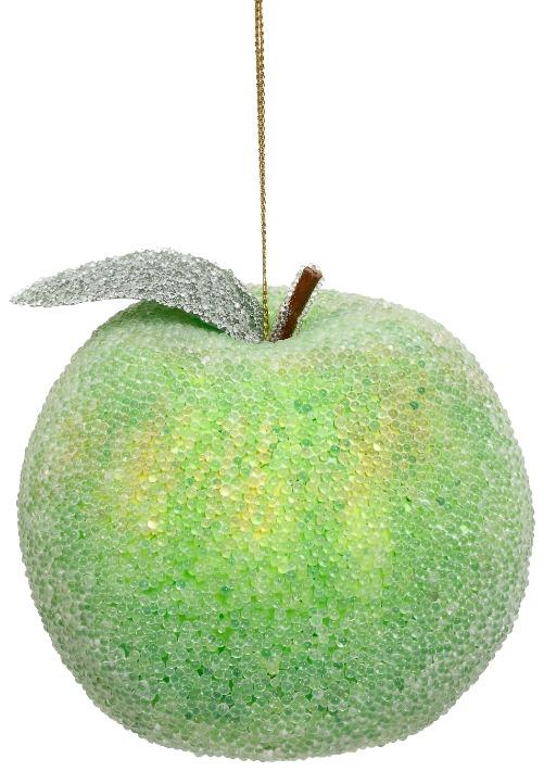 Frosted Green Apple Ornament , Box of 6 - 3 Inches