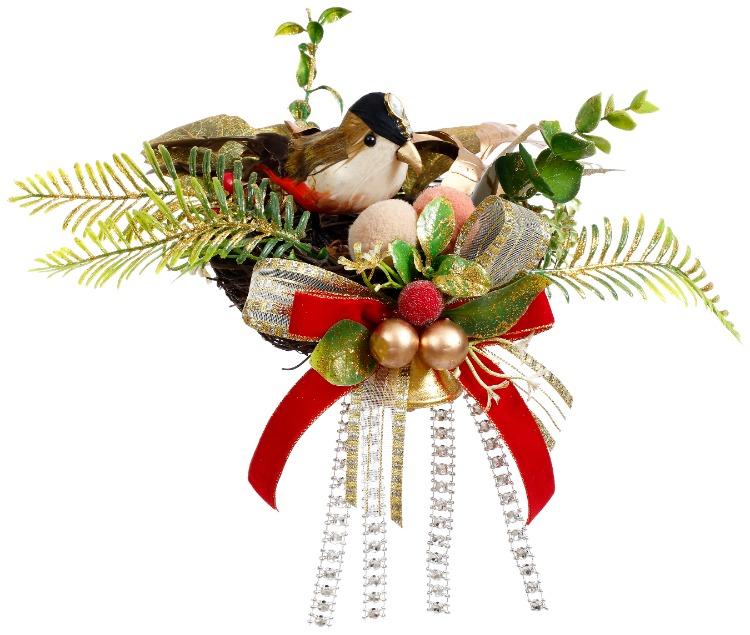 Christmas Bird Nest -9 x 5 Inches