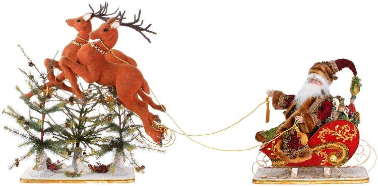 Santa With Sleigh, Set Of 2 - 24 To 41 Inches