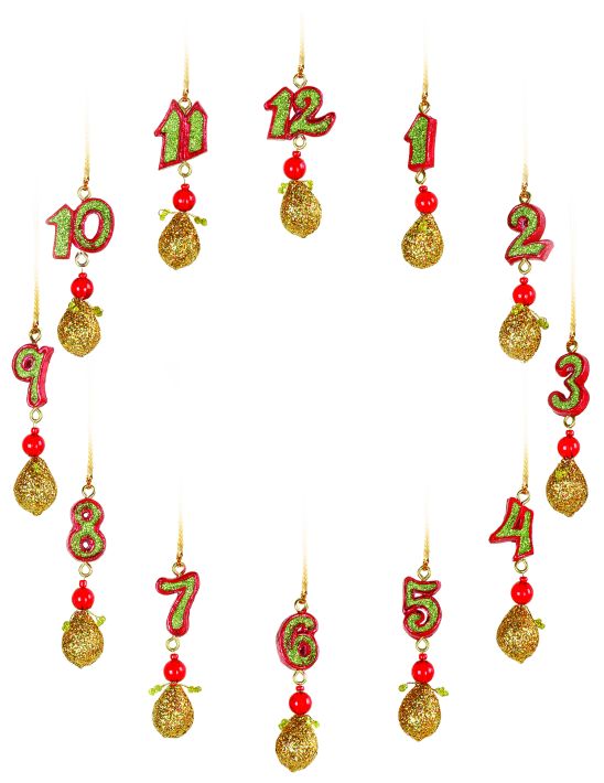 12 Days Of Christmas Ornaments, Box Of 12
