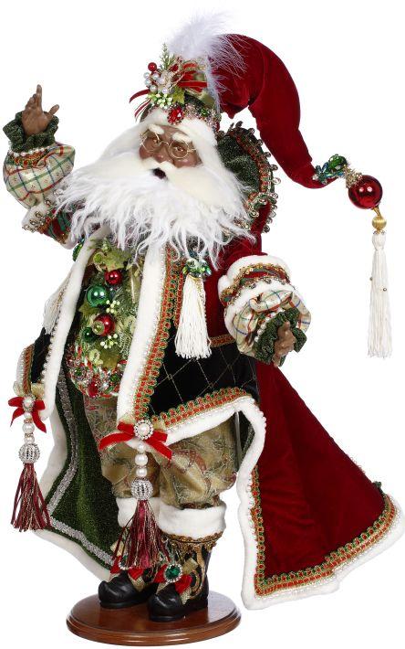 African American Santa Decorating Tree - 27 Inches