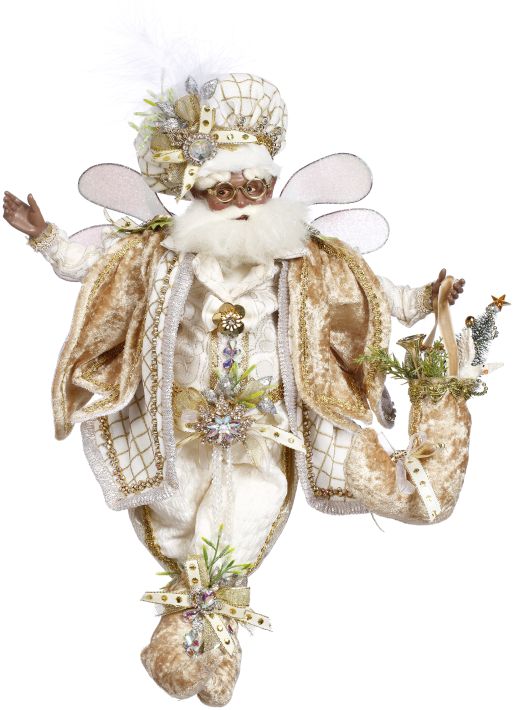 African American White Christmas Fairy, Medium - 15 Inches